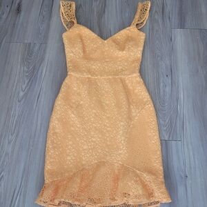 Rebecca Vallance Orange Sheath Mini Dress Sweetheart Neckline